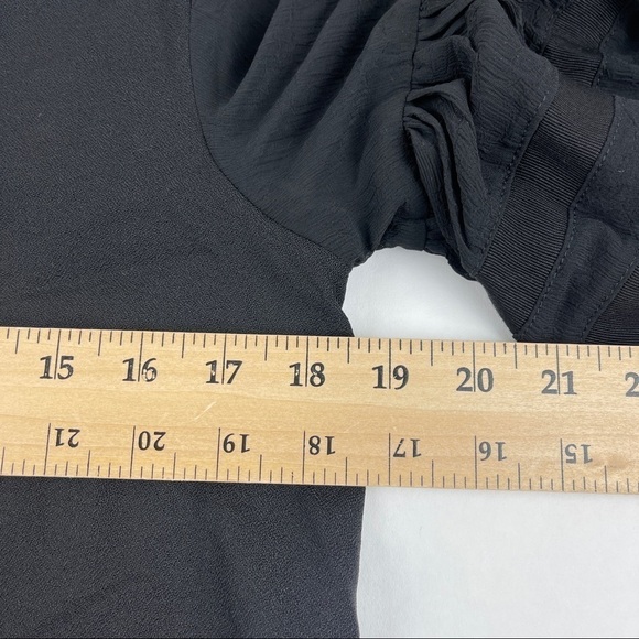 Sugar Lips Blouse Womens Small Black Ruffle Sleeves - Picture 7 of 7